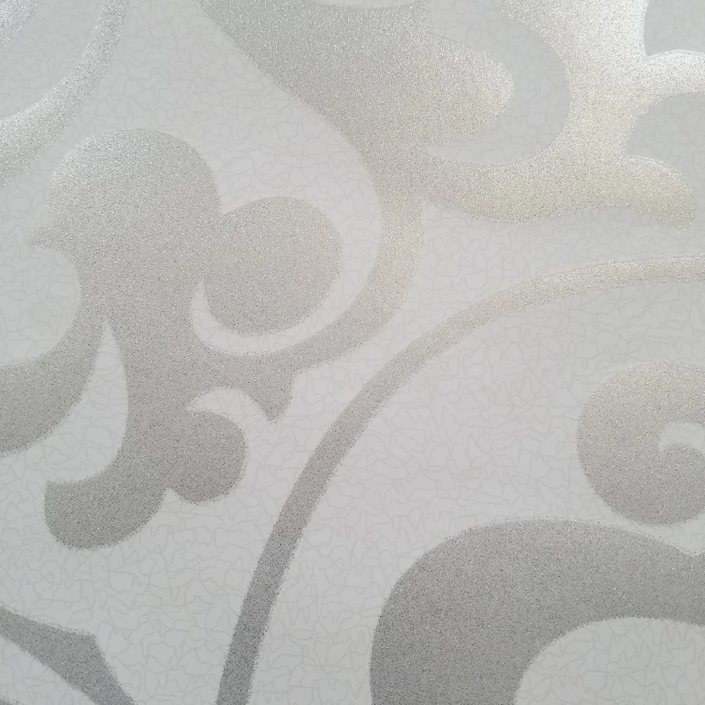 Wallpaper Her Divine Silver Glitter Swirls